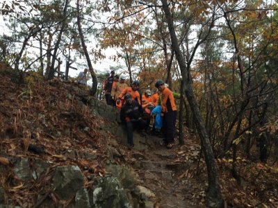변산반도국립공원 내변산 발목복합골절 환자이송